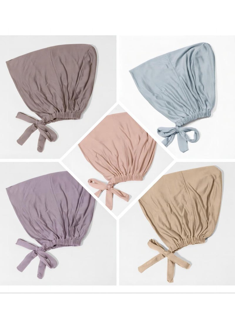 general 5 PCS Inner Hijab Cap  Adjustable Muslim Women's Underscarf - Image 2