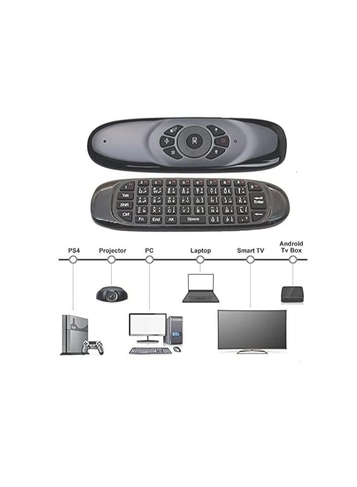 Air Mouse Wireless Backlit Keyboard G64 Rechargeable 2.4G Smart Remote control for Android Tv Box Keyboard Accessories - Black - Image 2