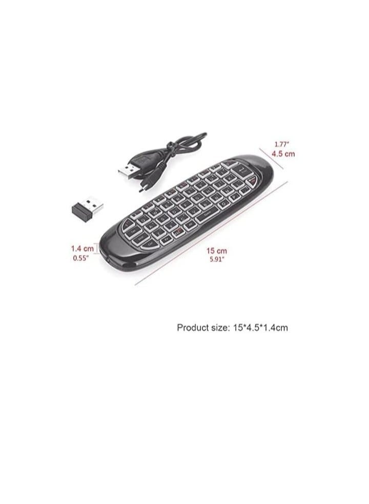 Air Mouse Wireless Backlit Keyboard G64 Rechargeable 2.4G Smart Remote control for Android Tv Box Keyboard Accessories - Black - Image 4