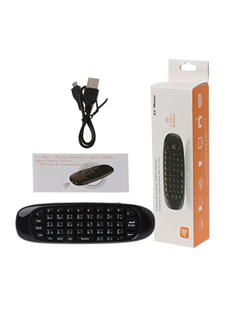Air Mouse Wireless Backlit Keyboard G64 Rechargeable 2.4G Smart Remote control for Android Tv Box Keyboard Accessories - Black - Image 5