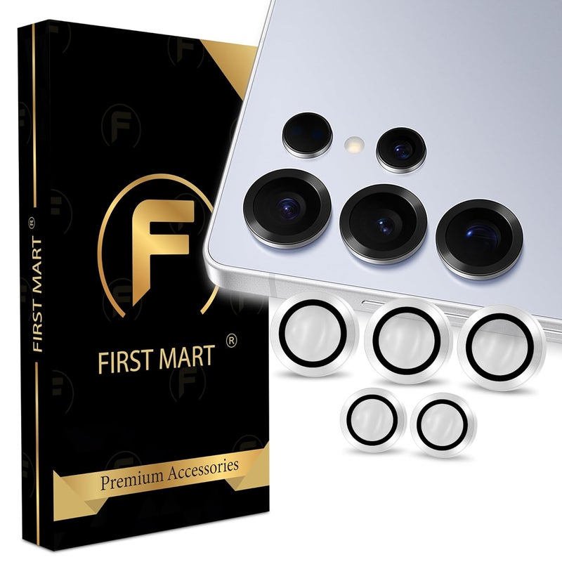 FIRST MART Camera Lens Protector for Samsung Galaxy S25 Ultra (6.8 Inches) Tough HD Individual Aluminum Alloy Lens Rings Cover, Scratch Resistant, Thin Lens Protection| Silver, 1 Pack - Image 1
