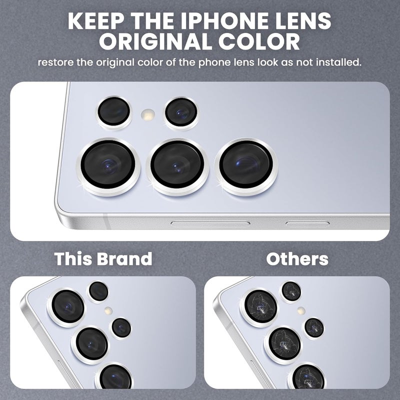 FIRST MART Camera Lens Protector for Samsung Galaxy S25 Ultra (6.8 Inches) Tough HD Individual Aluminum Alloy Lens Rings Cover, Scratch Resistant, Thin Lens Protection| Silver, 1 Pack - Image 3