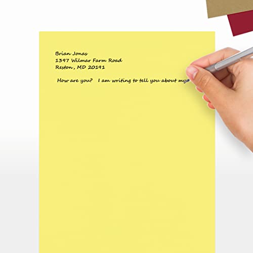 LUXPaper 8.5" x 11" Paper | Letter Size | Pastel Canary Yellow | 60lb. Text | 50 Qty - Image 5