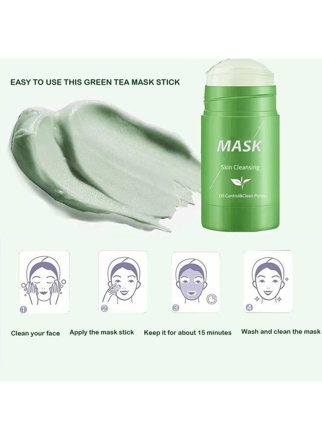 FAECEYER Green Tea Clay Mask for Face, 2 Pack Green Tea Deep Cleanse Mask Stick Blackhead Remover Green Clay Mask For Face Moisturizing, Purifying, Pore Cleansing, Skin Brightening Suitable for All Skin Types - Image 5