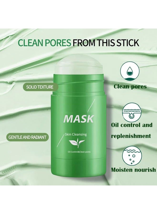 FAECEYER Green Tea Clay Mask for Face, 2 Pack Green Tea Deep Cleanse Mask Stick Blackhead Remover Green Clay Mask For Face Moisturizing, Purifying, Pore Cleansing, Skin Brightening Suitable for All Skin Types - Image 3
