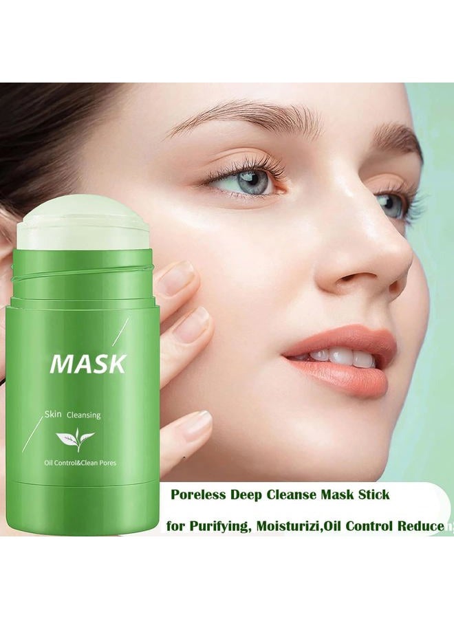 FAECEYER Green Tea Clay Mask for Face, 2 Pack Green Tea Deep Cleanse Mask Stick Blackhead Remover Green Clay Mask For Face Moisturizing, Purifying, Pore Cleansing, Skin Brightening Suitable for All Skin Types - Image 2