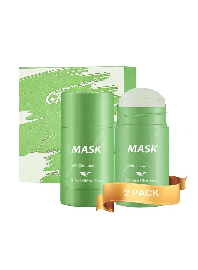 FAECEYER Green Tea Clay Mask for Face, 2 Pack Green Tea Deep Cleanse Mask Stick Blackhead Remover Green Clay Mask For Face Moisturizing, Purifying, Pore Cleansing, Skin Brightening Suitable for All Skin Types - Image 1