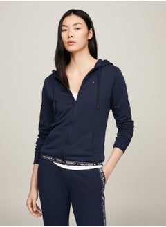 TOMMY HILFIGER Women's Logo Hoodie - Cotton, Blue  - Image 1