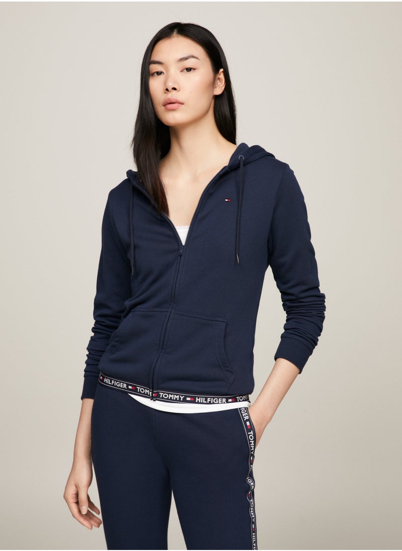 TOMMY HILFIGER Women's Logo Hoodie - Cotton, Blue  - Image 1