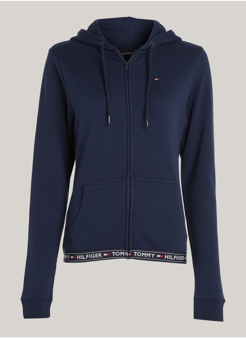 TOMMY HILFIGER Women's Logo Hoodie - Cotton, Blue  - Image 2