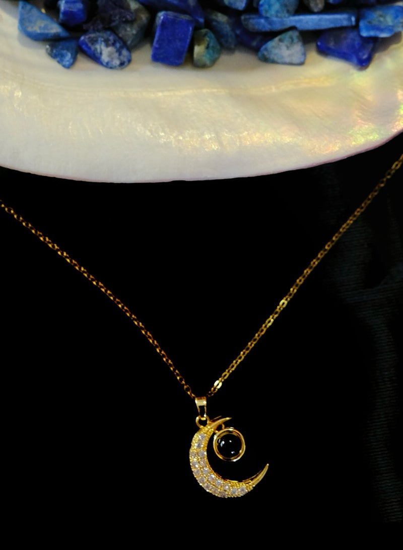 ALIENDL Deluxe Islamic Gift Set – Star & Moon Mecca Projection Pendant with 3 Blue-Purple Prayer Beads – Elegant Muslim Tasbih Box - Image 2