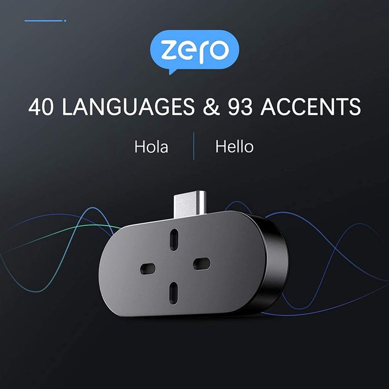 Timekettle Zero Language Translator Device, Supports 40 Languages 93 Accents, Voice Translator, Lightning, Black - Image 3