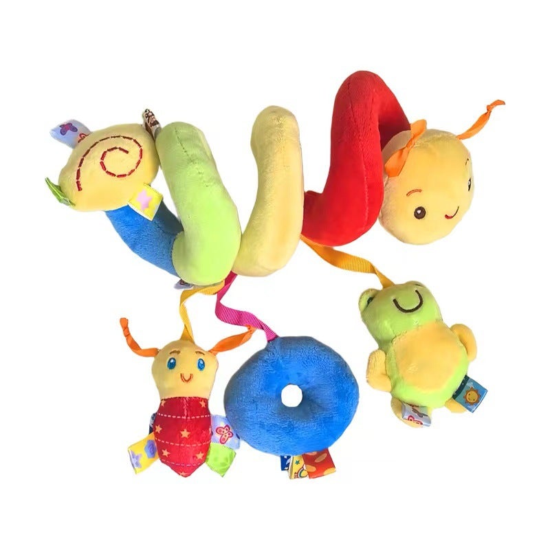 Baby Label Bed Wrap Caterpillar Bed Wrap Color Label Bed Wrap Lathe Hanging Pacifying Doll Baby Pacifying Toy(Caterpillar Label Bed Winding) - Image 1