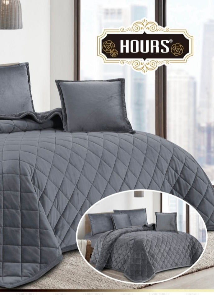 أورز مفرش ملكي 6 قطع نفرين شتوي وجهين وجه مخمل وجه فرو مقاس كينج 220x240 سم - Image 3