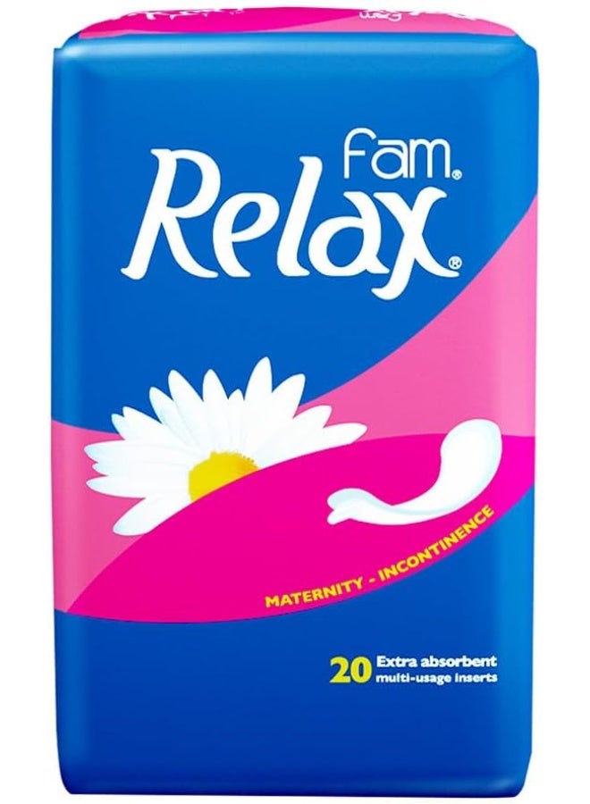 فام فوط فام ريلاكس للأمومة وسلس البول فائقة الامتصاص، 20 قطعة - Image 1