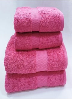 Towel Set 4 Pieces 50×100 &  70×140fuchsia