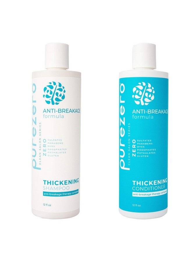Purezero Antibreakage & Thickening Shampoo Conditioner Set Antithinning For Hair Loss & Hair Thinning Zero Sulfates Parabens Dyes 100% Vegan & Cruelty Free Color Safe - Image 1