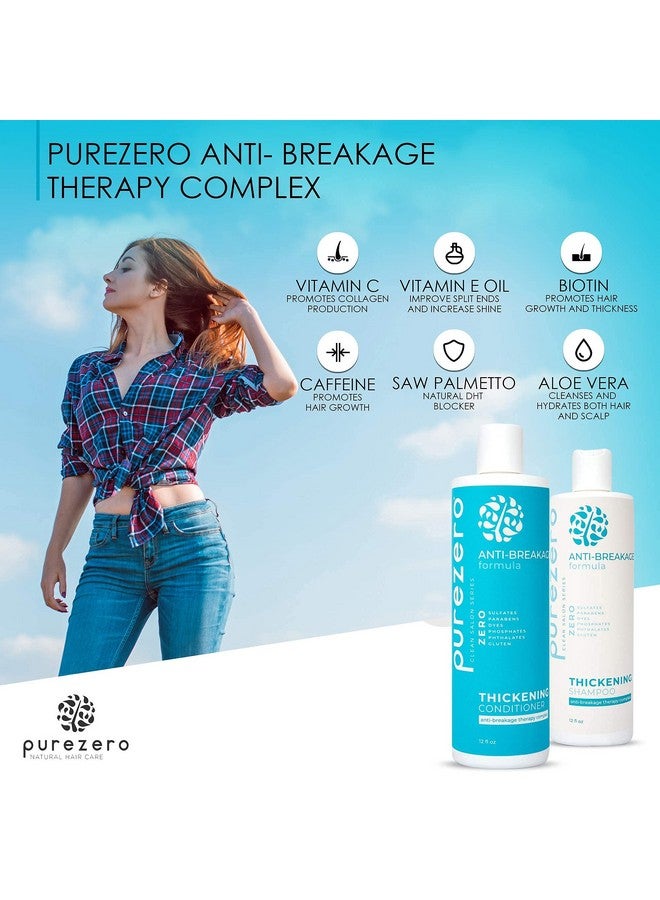 Purezero Antibreakage & Thickening Shampoo Conditioner Set Antithinning For Hair Loss & Hair Thinning Zero Sulfates Parabens Dyes 100% Vegan & Cruelty Free Color Safe - Image 3