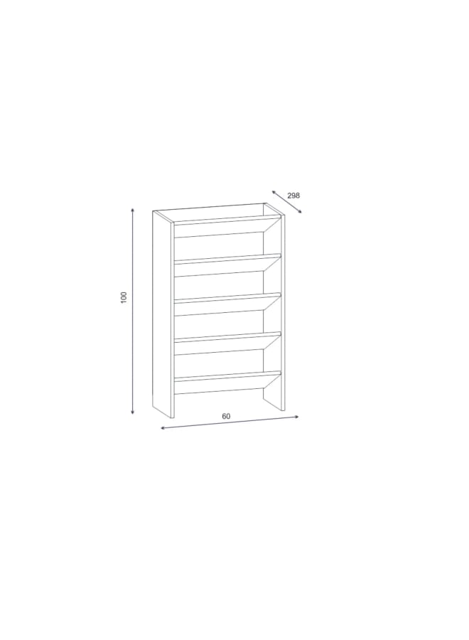 Retro Modern shoe rack 60cm – White x Wood RA-S17 - Image 2
