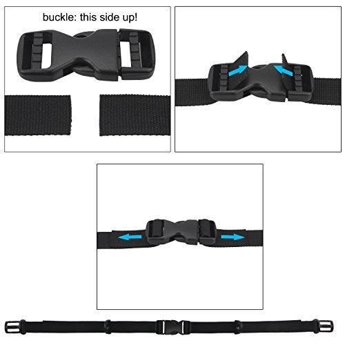 Wisdompro Backpack Chest Strap, 3/4 inch Backpack Sternum Strap Chest Belt with Quick Release Buckle for Hiking and Jogging (Compatible with 1 inch Webbing Shoulder Strap) - Image 3