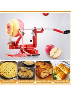 KASTWAVE Apple Peelers 3 In 1 Stainless Steel Apple Peelers Corer Slicer with Suction Base Spiral Multicolor Peelers Slicer Stainless Steel Hand-cranking Apple Peeler Slicer Peeler  - Image 5
