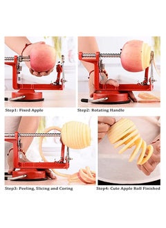 KASTWAVE Apple Peelers 3 In 1 Stainless Steel Apple Peelers Corer Slicer with Suction Base Spiral Multicolor Peelers Slicer Stainless Steel Hand-cranking Apple Peeler Slicer Peeler  - Image 2