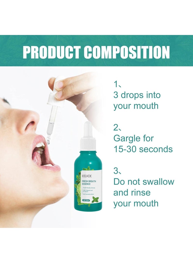 Eelhoe Bad Breath Eliminator Fresh Breath Formula Throat Essence Cool oral Essence For Fresh Bad Breath Mouth Smell Removing Drops Gentle Mouth Drop Cool Oral Care Essence To Get Rid Of Bad Breath - Image 4