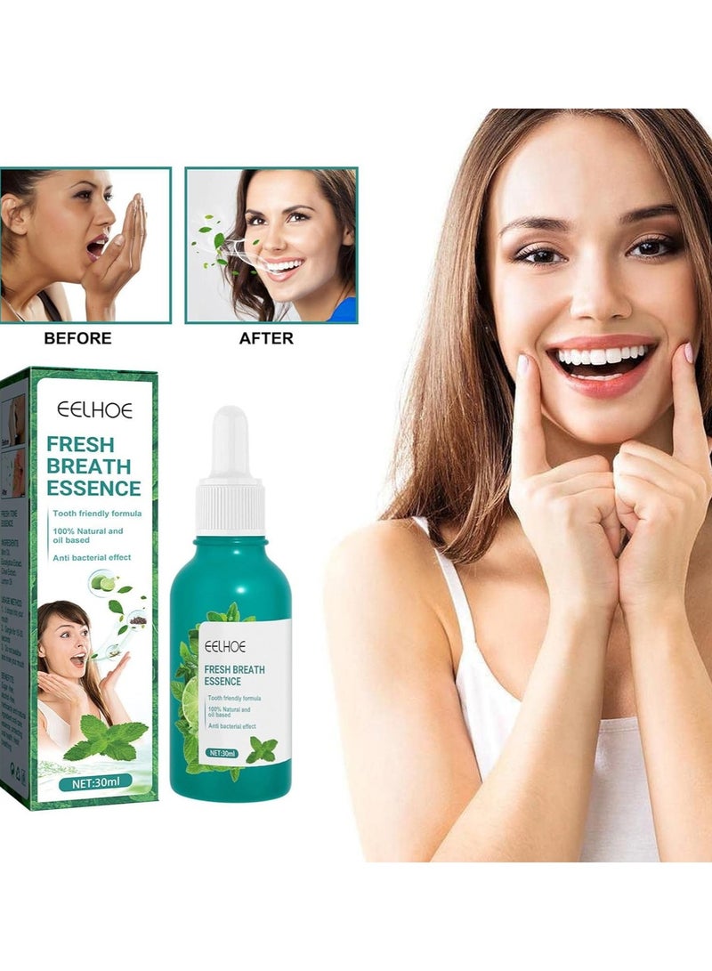 Eelhoe Bad Breath Eliminator Fresh Breath Formula Throat Essence Cool oral Essence For Fresh Bad Breath Mouth Smell Removing Drops Gentle Mouth Drop Cool Oral Care Essence To Get Rid Of Bad Breath - Image 2