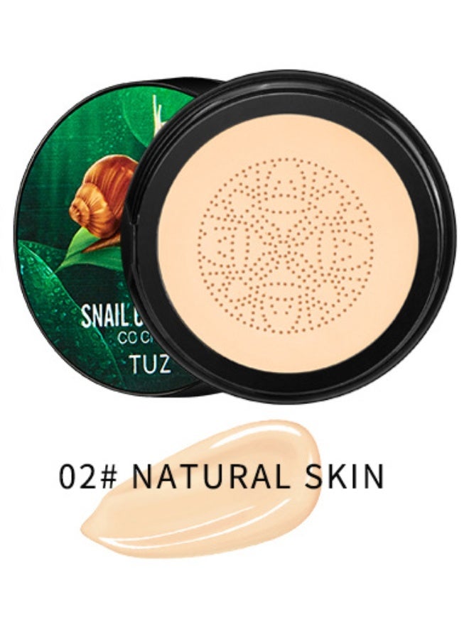 TUZ 1pc Snail Collagen CC Cream: Moisturize with a Long-Lasting, Waterproof Foundation Look Snail Collagen BB Cream Mushroom Head Air Cushion CC Cream Matte Concealer Full Coverage Acne Scars Dark Circles Cosmetics - Image 2