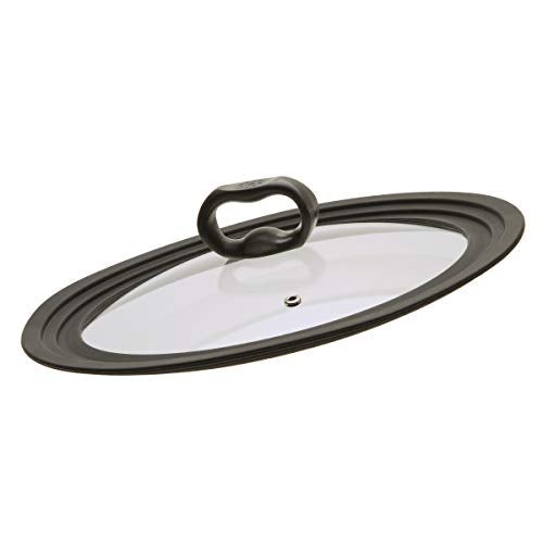 Ecolution Universal Lid for Pots and Pans, Fits 9.5-Inch to 12-Inch Cookware, Tempered Glass Replacement Lid with Heat Resistant Silicone Edge, Dishwasher Safe, Made without BPA, Large, Black - Image 5