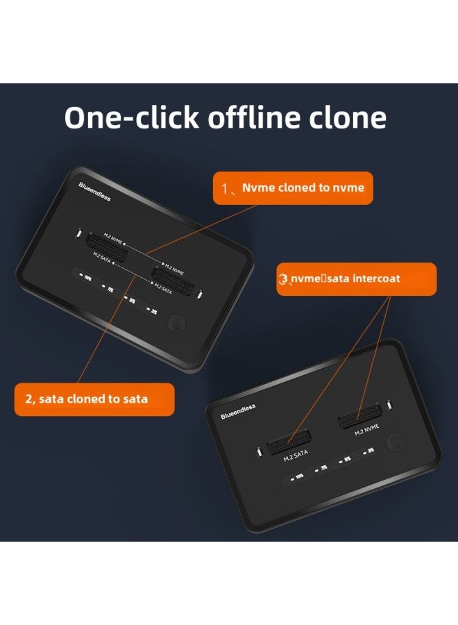 One-key Offline Copy Machine M.2 Dual-disk Hard Disk Base Nvme/sata Dual-protocol 20G Solid-state Hard Disk Box-Color:Db280sa Supports Dual Sata - Image 3