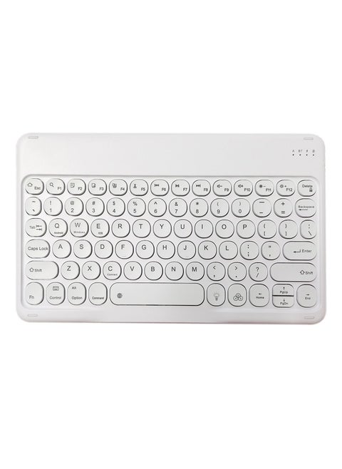 Universal Portable Wireless Bluetooth Keyboard for iPad/iPhone/Tablet, Backlit Mini Wireless Keyboard for Phone, Multi-Device Rechargeable Small Bluetooth Keyboard, White, Ultra-Slim, 7-Color