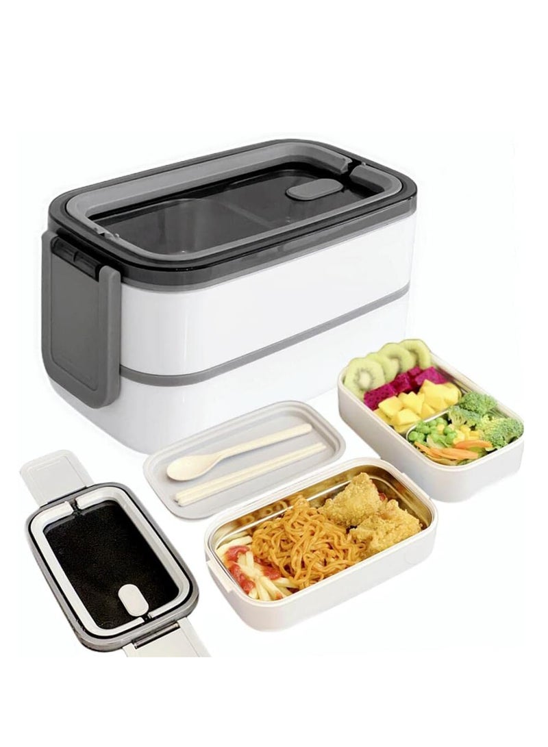 Relex 2- Layer Leakproof Bento Box-Large Lunch Box with Compartments und Cutlery Set-Food Picks for Lunch Box Containers for Adults-Microwave Food SafeBento Boxes  - Image 1