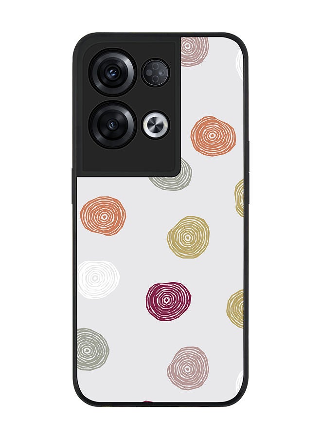 Stylizedd Rugged Black edge case for Oppo Reno8 Pro Slim fit Soft Case Flexible Rubber Edges Anti Drop TPU Gel Thin Cover - Circular Scribbles - Image 1