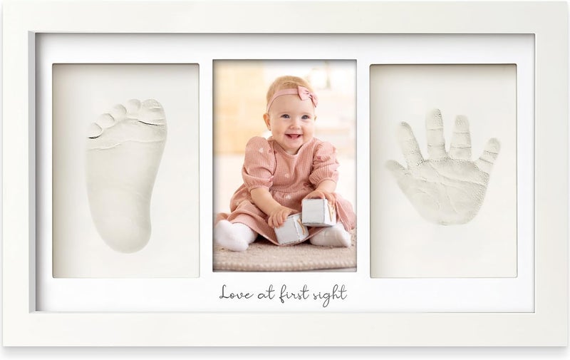 SKY-TOUCH Handprint and Footprint Frame Makers Kit, Newborn Baby Prints Photo Keepsake Frames, Memory Art Picture for Registry, Souvenir of Child's Birth, White - Image 1