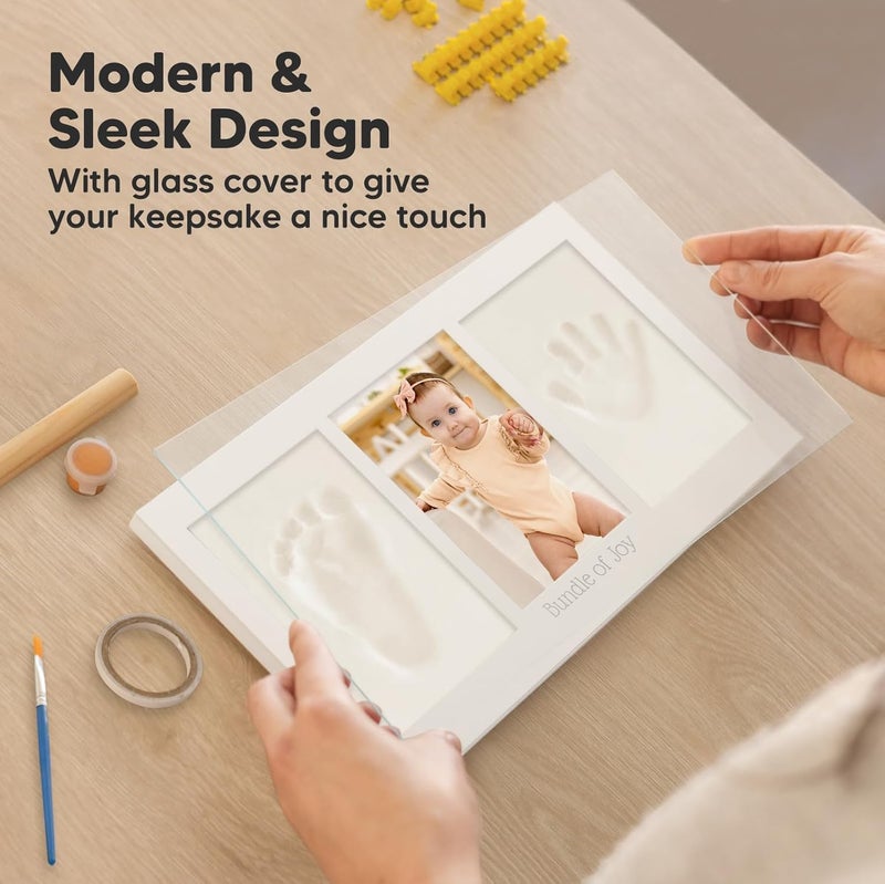 SKY-TOUCH Handprint and Footprint Frame Makers Kit, Newborn Baby Prints Photo Keepsake Frames, Memory Art Picture for Registry, Souvenir of Child's Birth, White - Image 2