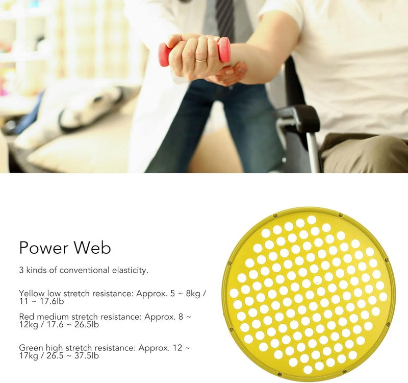 كلاراكو شبكة تمارين اليد Power Web، شبكة مقاومة لليد بثلاثة ألوان، شبكة مقاومة رياضية لليد، شبكة مقاومة قابلة للتعديل (أصفر) - Image 2