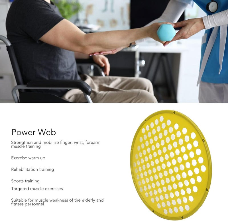كلاراكو شبكة تمارين اليد Power Web، شبكة مقاومة لليد بثلاثة ألوان، شبكة مقاومة رياضية لليد، شبكة مقاومة قابلة للتعديل (أصفر) - Image 3