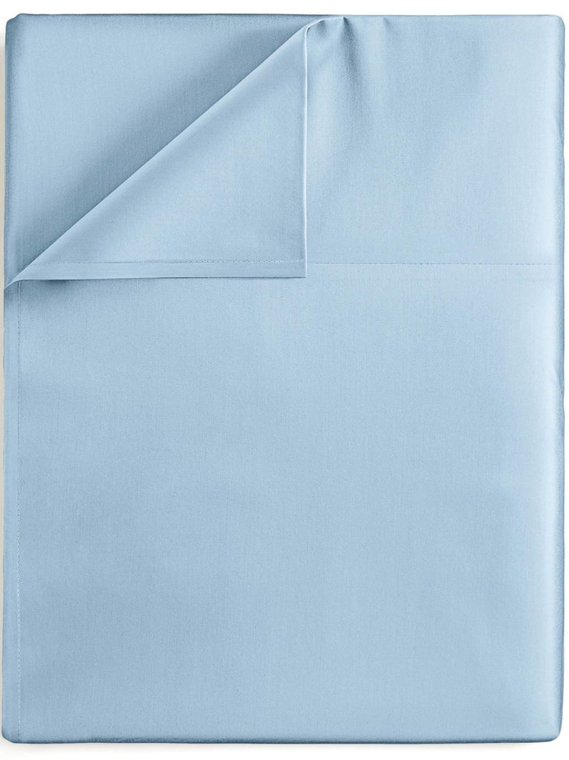 CGK Unlimited Queen Size Flat Sheet  Hotel Quality Top Flat Bed Sheet Only  UltraSoft Breathable  Cooling  Fade  Wrinkle Free  EasyCare Stain  Shrink Resistant Bedding  EasyFit  OekoTex  Light Blue 
