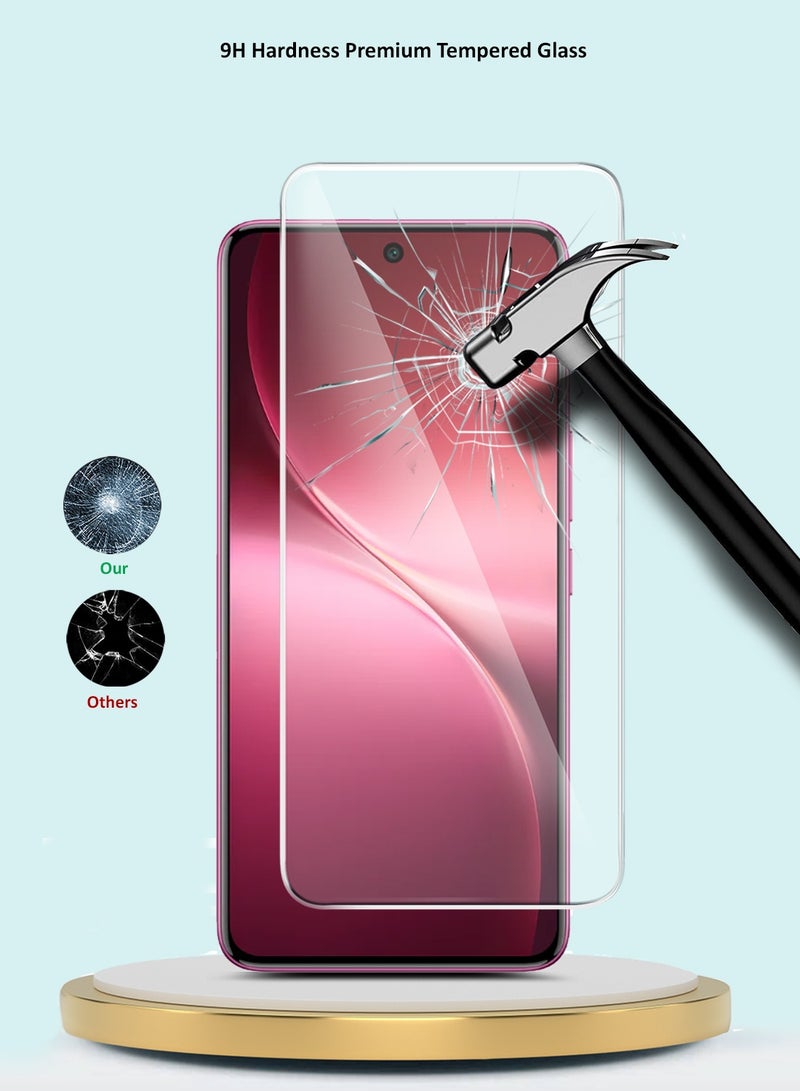 جيماكس واقي شاشة زجاجي مقوى vivo V60 Lite 4G/5G 2025 سلسلة GMAX بريميوم بحواف منحنية 9H 2.5D - شفاف - Image 3