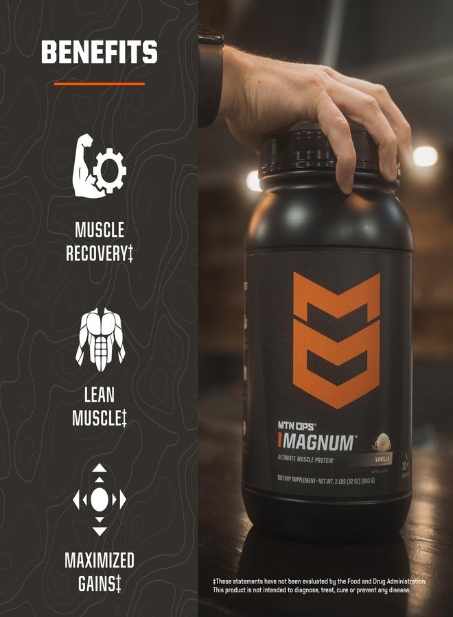 MTN OPS Magnum Strawberries & Cream Protein Powder, 23g of Whey Isolate Protein & Milk Protein with BCAAs, Zero Sugar & Gluten Free, 30-Servings - Image 4