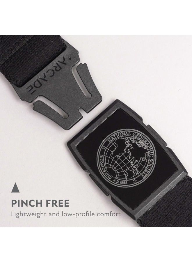 ARCADE Experience Unisex Belt, Heavy Duty Elastic Webbing, Non-Metal Travel Friendly Buckle, Nat Geo - Black, One size - Image 2