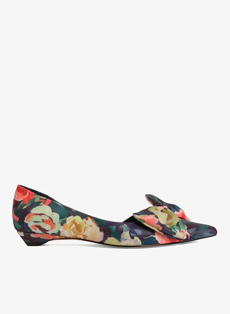 Palouma Printed Satin Bow Ballerinas