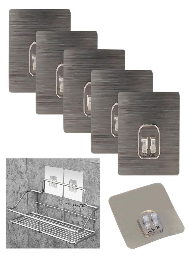 SENVOX V Shape Heavy-Duty Adhesive Wall Hooks | Wall-Mounted Super Strong PVC Hook | Multi-Surface Hooks for Hanging Bathroom Self Corner Shelves Without Drilling - Image 1