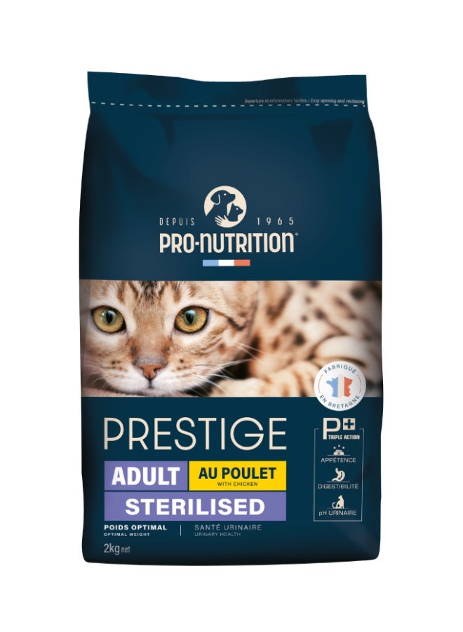 Pro nutrition Prestige Cat Adult Sterilised Chicken 2Kg - Image 1