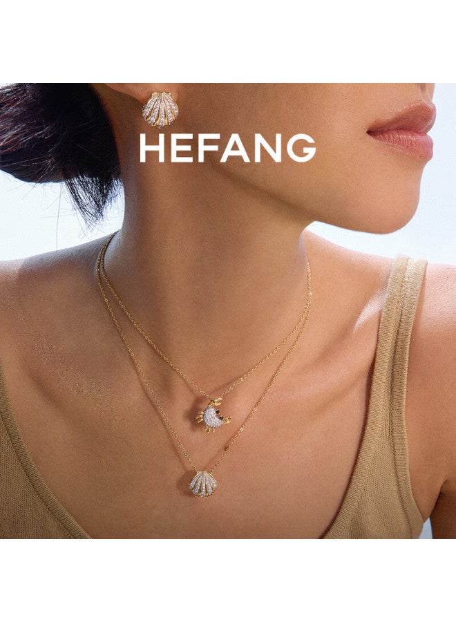 Hefang elry, Heart-shaped Crab Collar Necklace For Women, Elegant Birthday And New Year Gift For Girlfriend