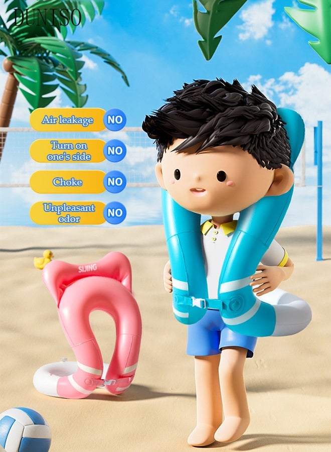 DUNISO Swimming Vest for Kids, Lightweight Snorkel Vest Portable Inflatable Swim Jacket with Adjustable Safety Buckle Buoyancy Vest for Snorkeling, Swimming, Boating - Image 2