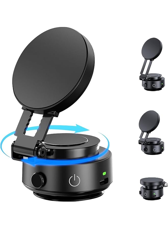 KASTWAVE 2025 New Vacuum Magnetic Phone Holder, 360掳 Spin Extendable Car Mount, Strong Magnetgrip For Secure Hold, Pro 2.0 Dashboard & Windshield Phone Stand For Iphone & Android (Black) - Image 1