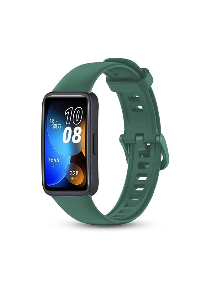 O Ozone Silicone Straps Compatible with Huawei Band 8 | Huawei Band 9, Soft Silicone Replacement Band Adjustable Strap with Clasp for Women Men- Army green  - Image 1