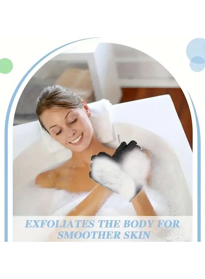 5 Pcs Exfoliating Gloves Double Sided Nylon Shower Gloves For Men And Women Deep Cleansing Body Scrubber White Massage Spa Tools Bath Body Exfoliation - Image 3